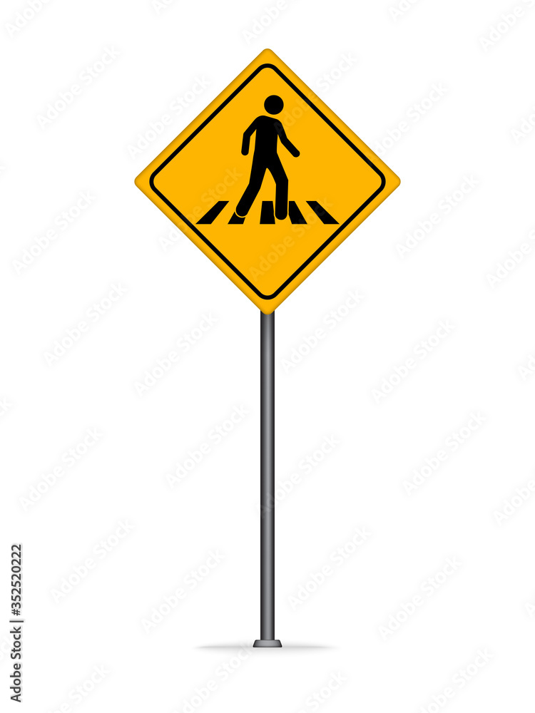 Be careful people cross the road, Warning sign to watch out for people. ESP10 Be careful people cross the road, Warning sign to watch out for people. ESP10