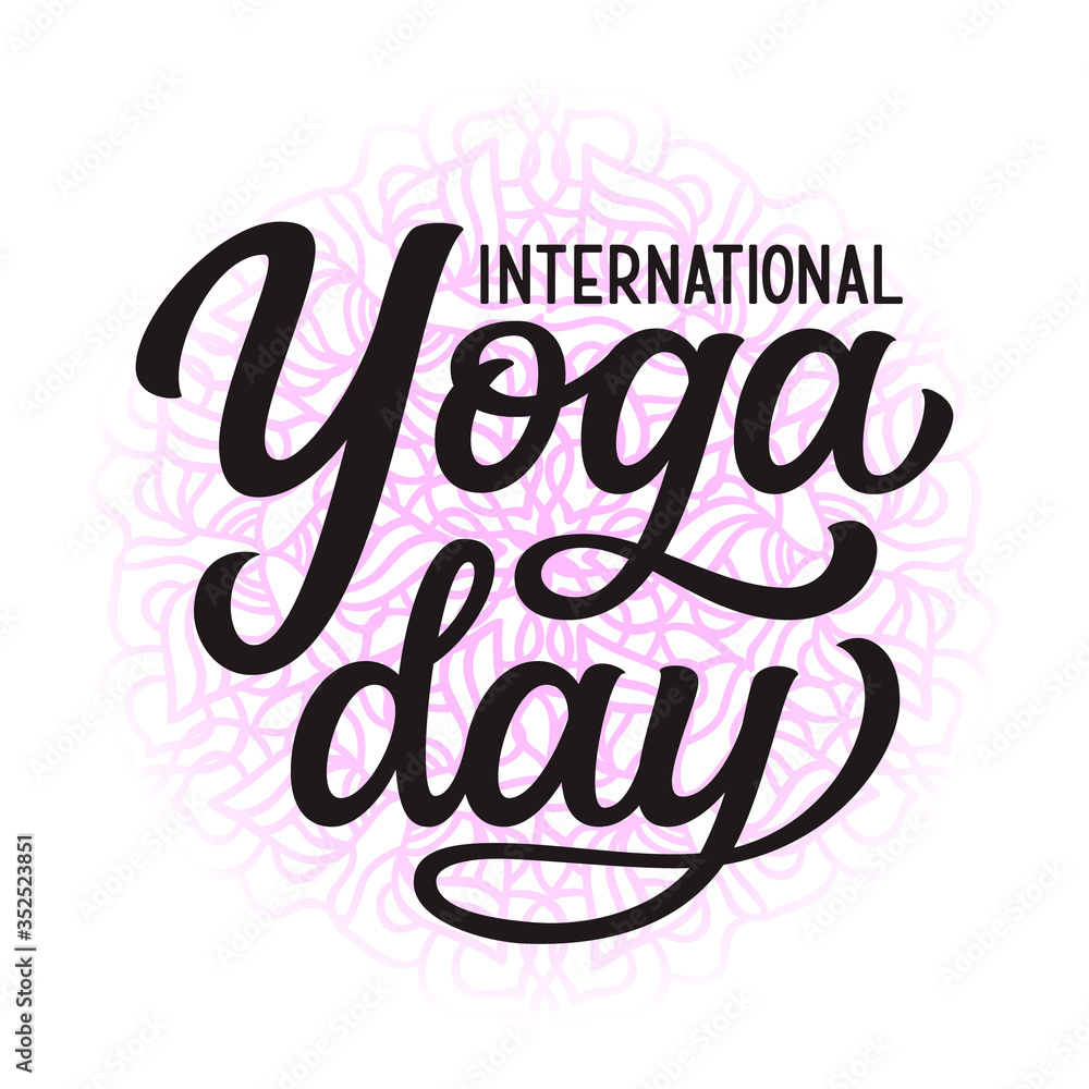Yoga day lettering Yoga day lettering