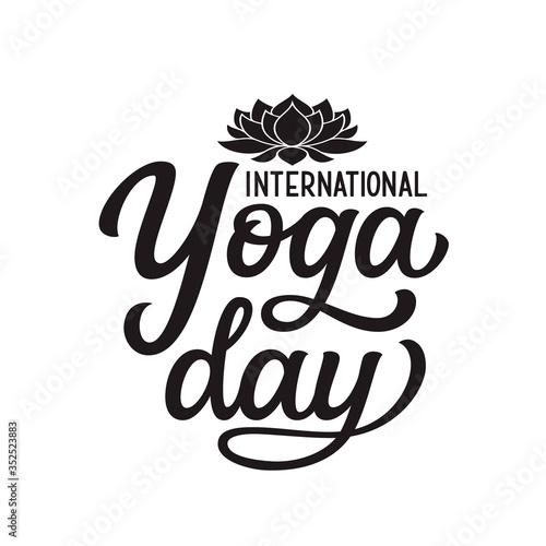 Yoga day lettering