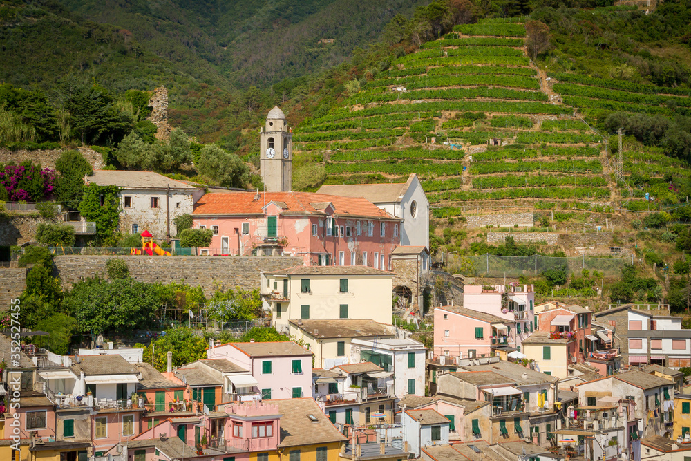 Panorama of Vernazza ,Cinque Terre National Park,Liguria,Italy,Europe