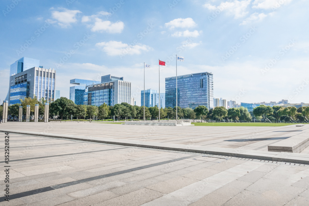 Φωτογραφία The century avenue of street scene in shanghai Lujiazui,China.