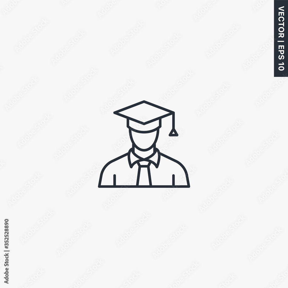 Teacher, linear style sign for mobile concept and web design Teacher, linear style sign for mobile concept and web design