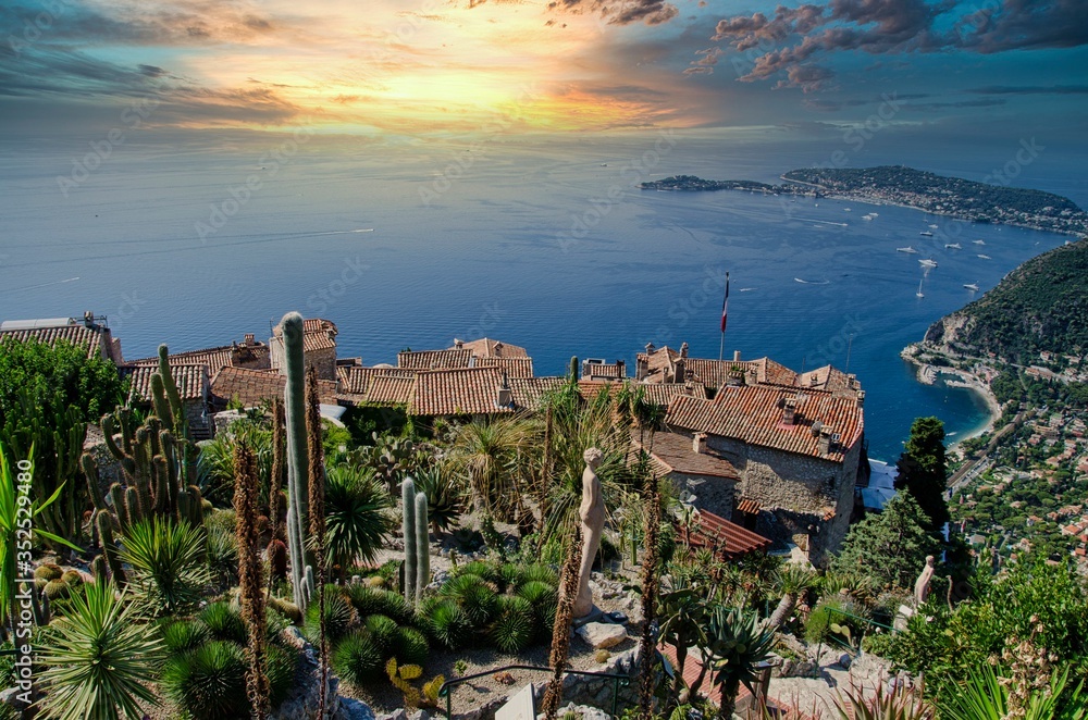 spectacular view of the azure coast from the garden of eze
