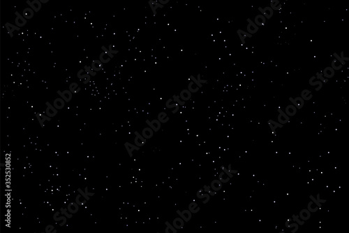 Backdrop of black night sky with multilayered stars. Vector illustration. 