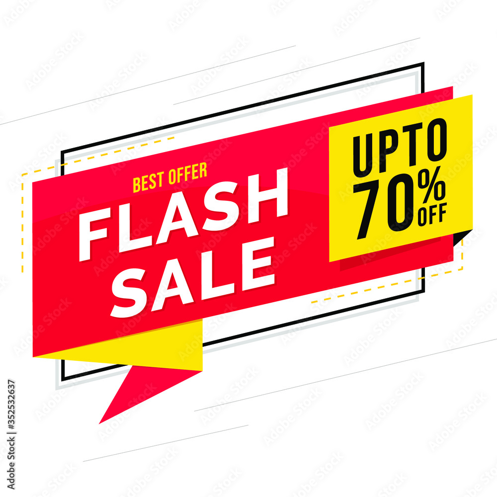 Fototapeta premium vector modern flash sale banner, red and yelow