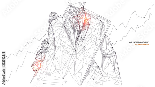 Vector hand drawing of online management concept