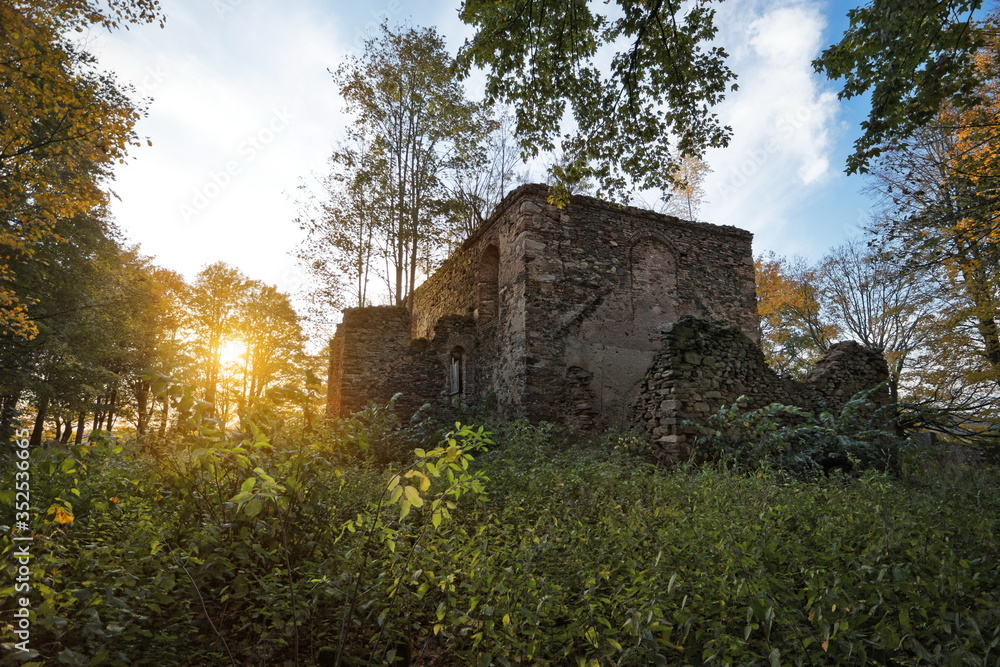 Church ruin in the sunset Church ruin in the sunset