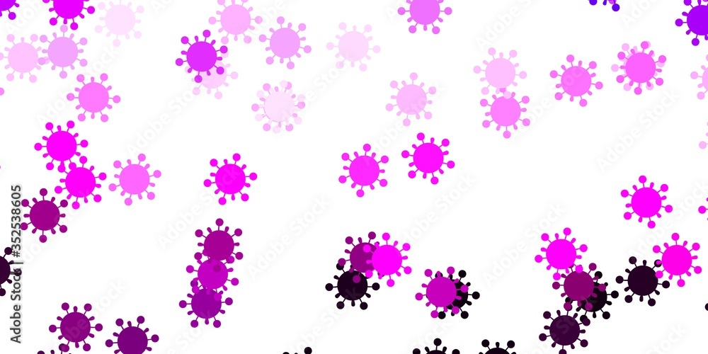 Light purple, pink vector texture with disease symbols. Light purple, pink vector texture with disease symbols.