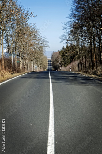 long straight road which is empty