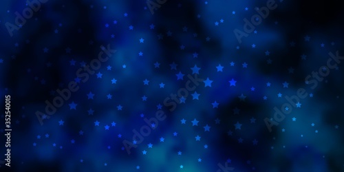 Dark BLUE vector pattern with abstract stars. Decorative illustration with stars on abstract template. Theme for cell phones.