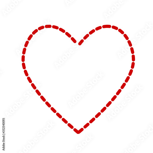 Red heart love and romantic symbol for Valentine Day holiday greeting card, banner or posted on white, stock vector illustration