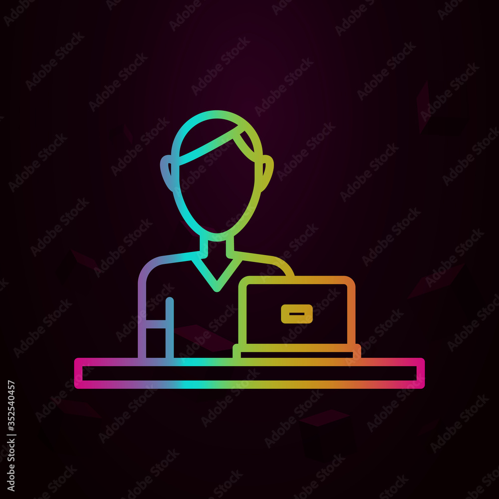 Workplace, working man nolan icon Simple thin line, outline vector of Workplace icons for ui and ux, website or mobile application