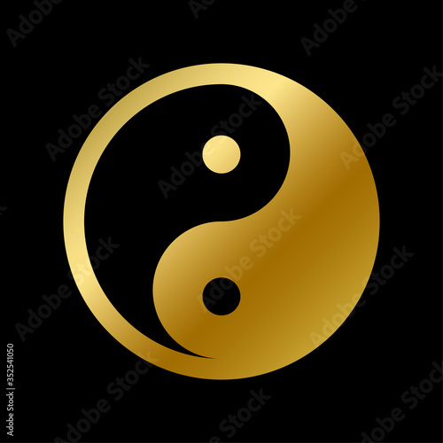 Yin yang symbol isolated, daoism faith sign