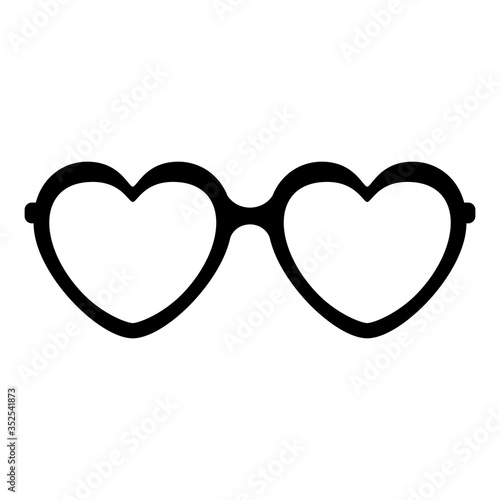 Heart sunglasses icon isolated on white background, Vector illustration