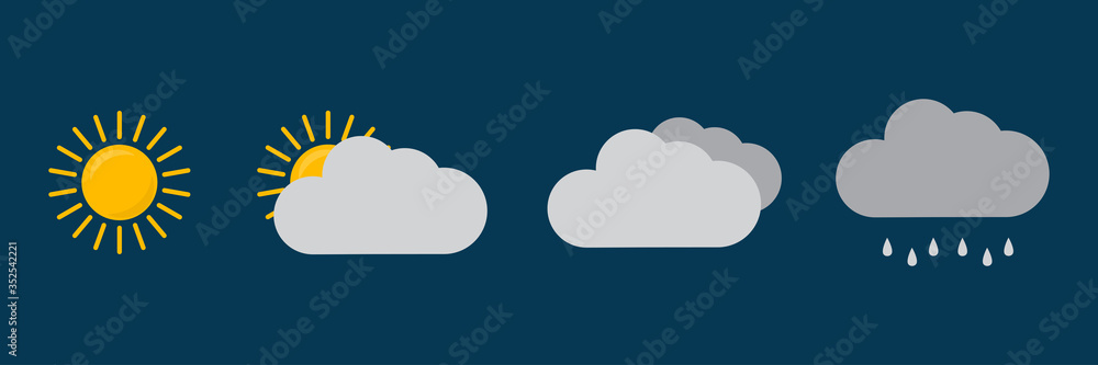 Set of weather icons. Vector illustration Set of weather icons. Vector illustration