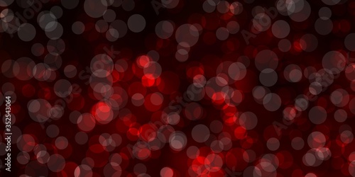 Dark Brown vector texture with disks. Glitter abstract illustration with colorful drops. Design for posters, banners.