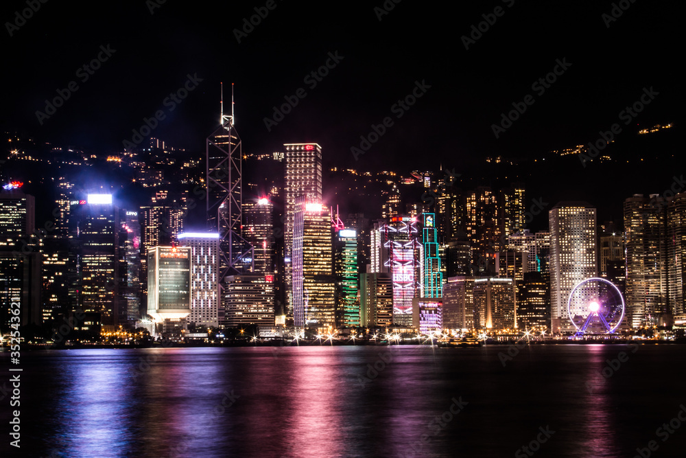 hong kong skyline at night hong kong skyline at night