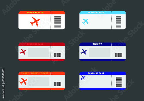Boarding pass airline tickets vector