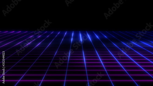 Colorful futuristic neon line technology introduction background - illustration 3d graphic technology background concept
