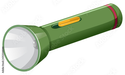 Green torchlight on white background
