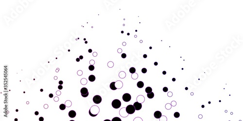 Dark Purple, Pink vector pattern with spheres. Abstract illustration with colorful spots in nature style. Pattern for booklets, leaflets.