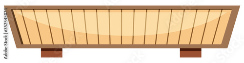 Wooden flower pot on white background