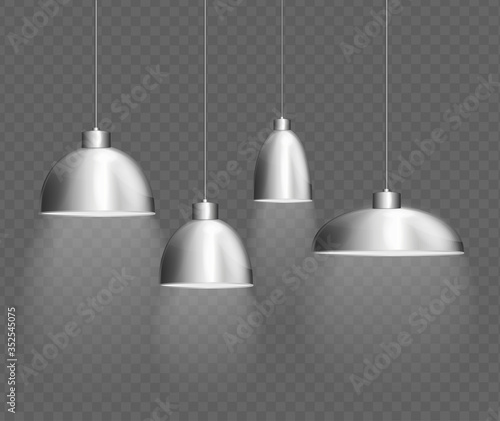 Realistic Detailed 3d Interior Lamp Set. Vector