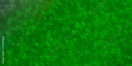 Light Green vector background with lines, triangles.