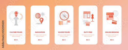 Vector Design of Travel App Welcome Screen Template
