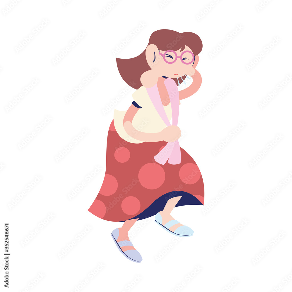 young woman with virus symptoms young woman with virus symptoms