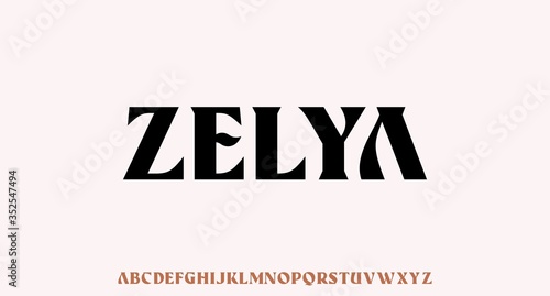 ZELYA, uppercase alphabet luxury and elegant font