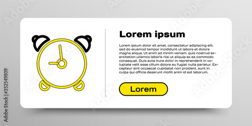 Line Alarm clock icon isolated on white background. Wake up, get up concept. Time sign. Colorful outline concept. Vector.