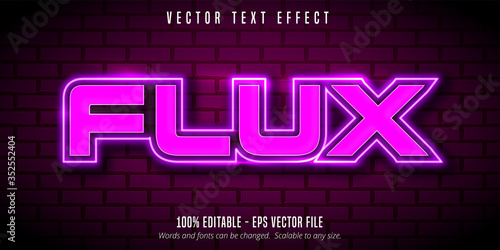 Flux text, neon style editable text effect
