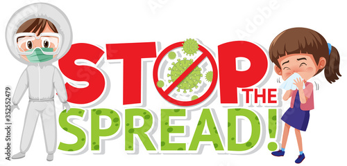 Coronavirus poster design with word stop the spread