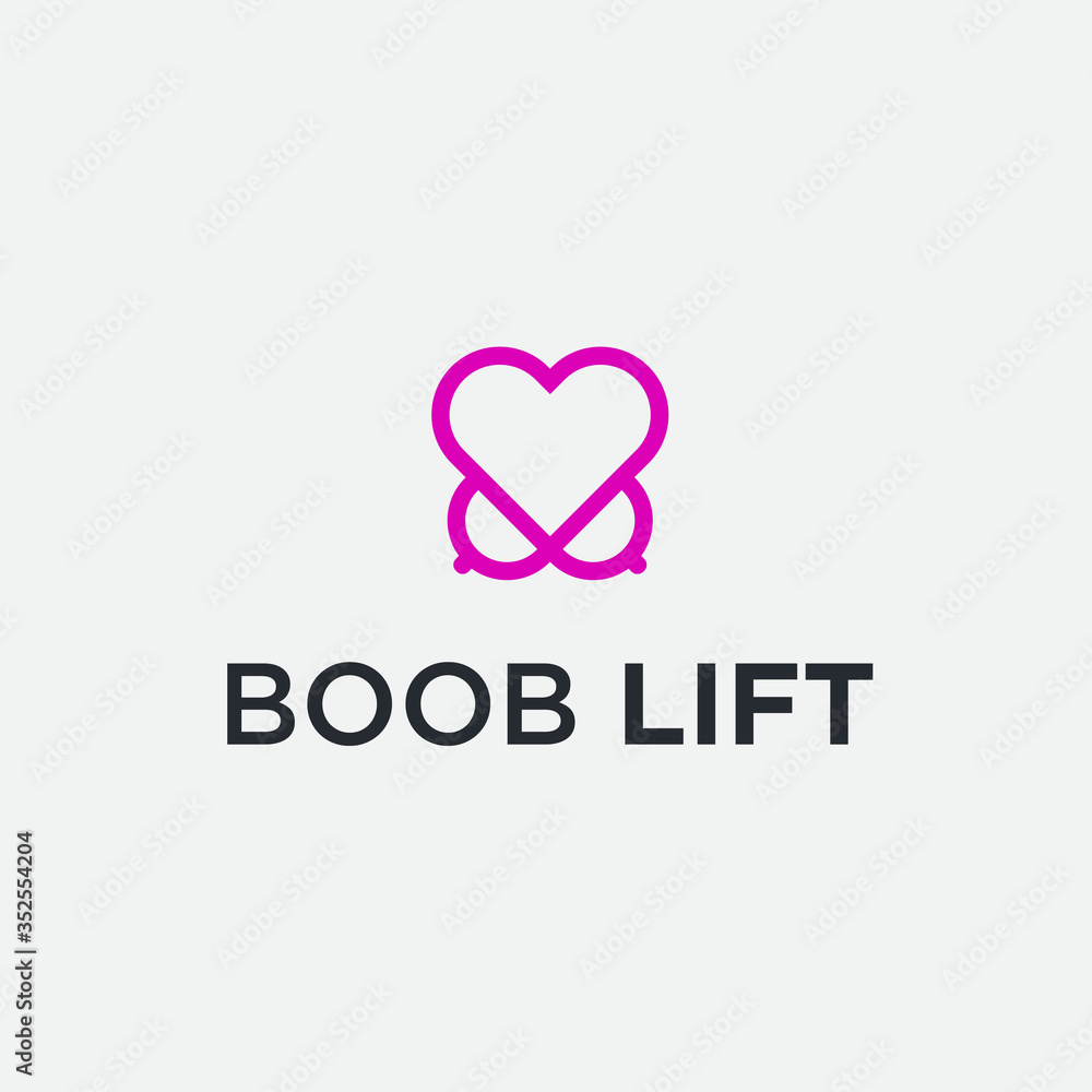 love boob logo. breast icon love boob logo. breast icon