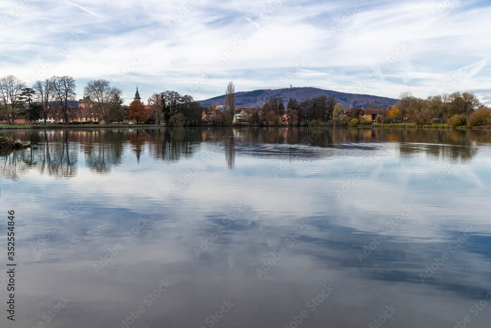 Étang des Forges lake in Belfort, France.