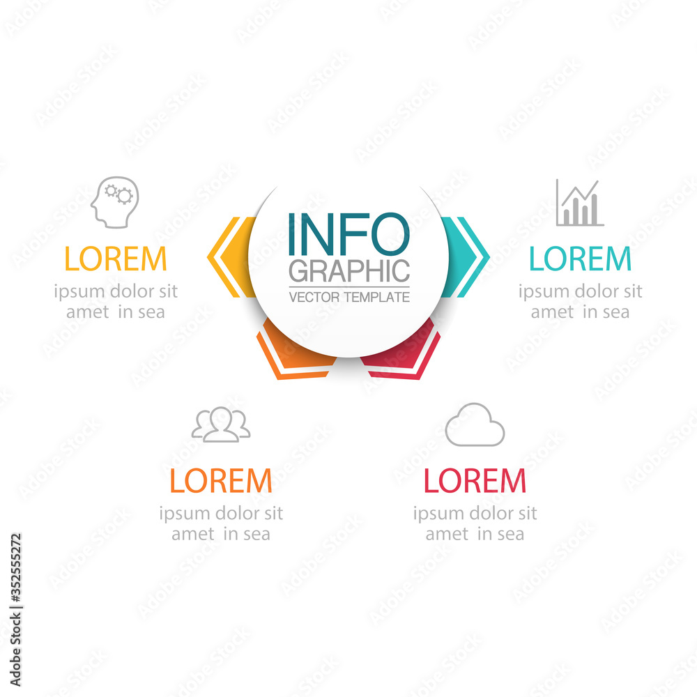 Vector iInfographic template for business, presentations, web design, 4 options.