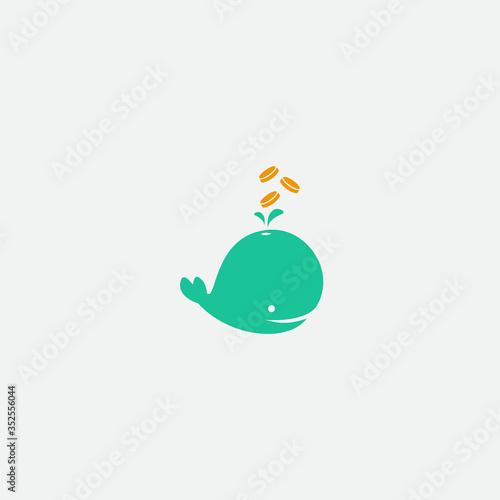 whale coin logo. whale icon