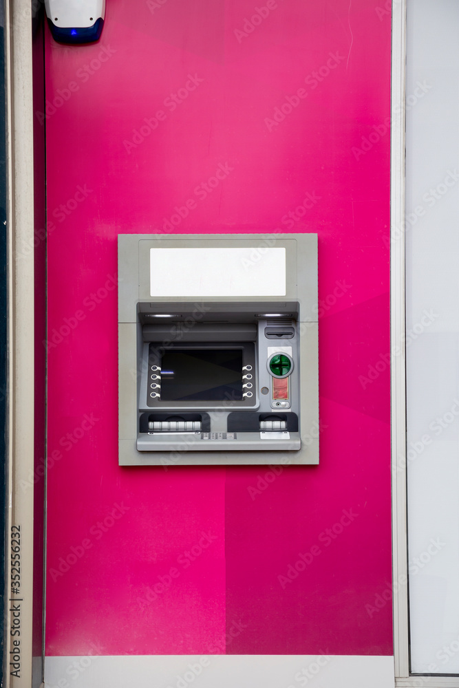 automated teller machine on the wall. automated teller machine on the wall.