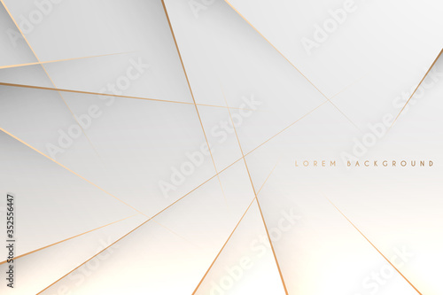 Abstract simple white background with gold lines