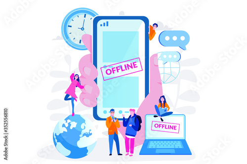 Gadgets offline, Vector illustration for web banner, infographics, mobile. digital detox.