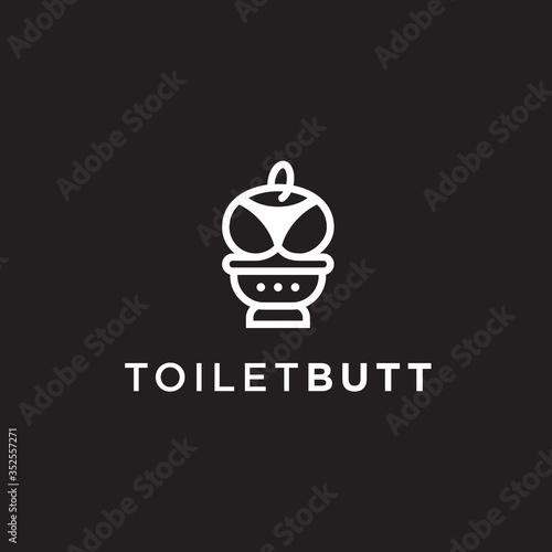 Butt toilet logo. butt icon