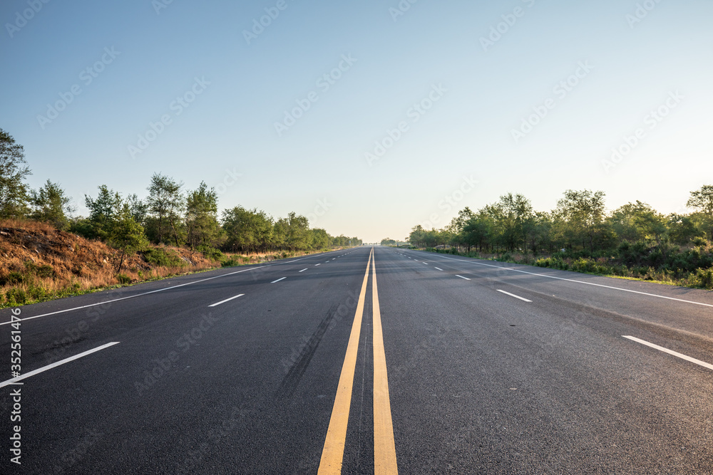 Picturesque country road in the morning