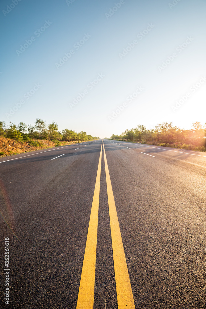 Picturesque country road in the morning Picturesque country road in the morning