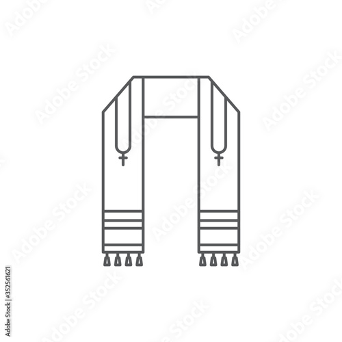 Hebrew Tallit vector icon symbol isolated on white background
