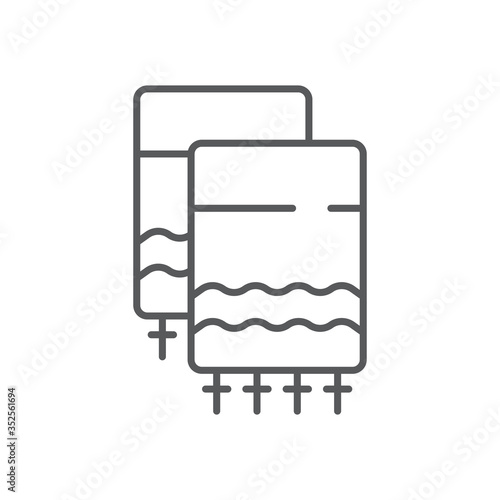 Hebrew Tallit vector icon symbol isolated on white background
