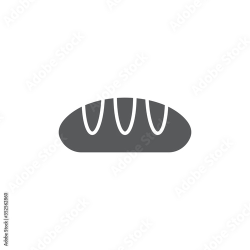 Loaf bread vector icon symbol food isolated on white background