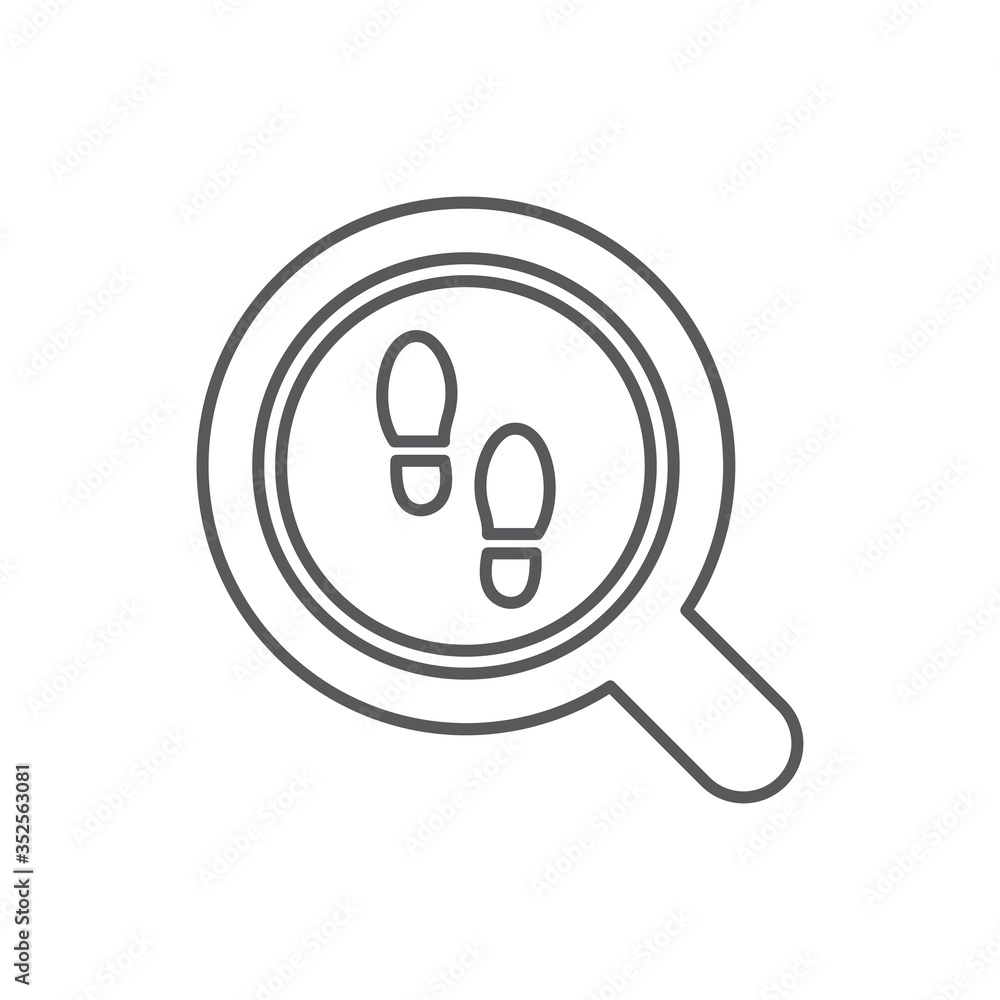 Looking for clues vector icon symbol finding isolated on white background Looking for clues vector icon symbol finding isolated on white background