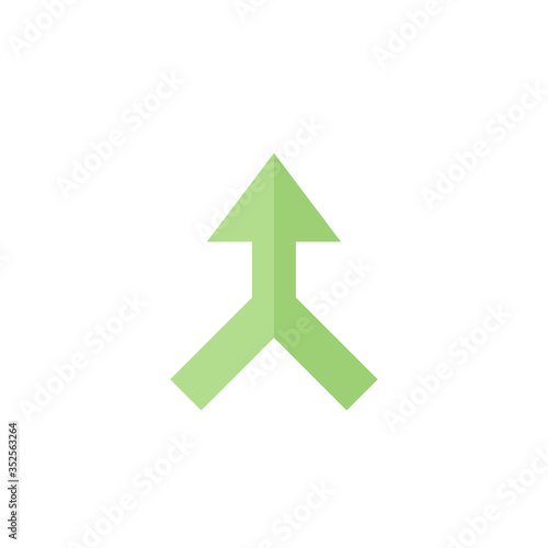 Merged arrow vector icon symbol isolated on white background