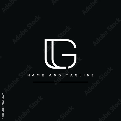 Alphabet letters monogram icon logo GL or LG